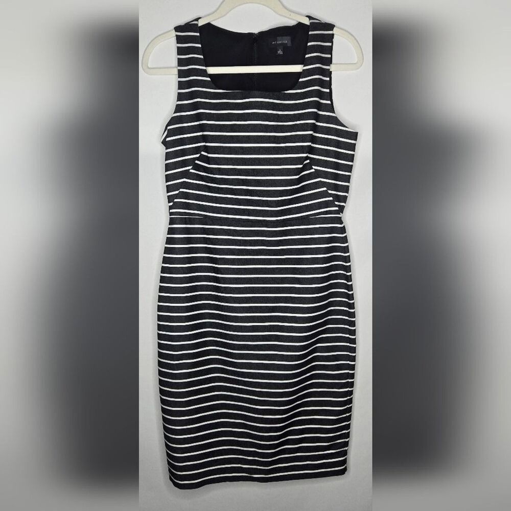 Women's The Limited Dark Grey/Black & White Denim Look Sleeveless Dress Size 8